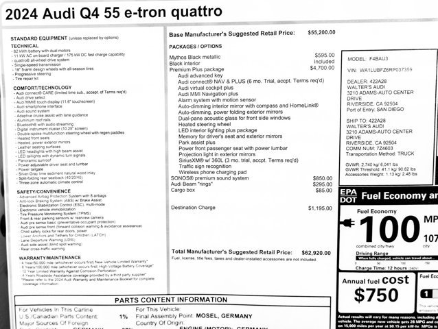 2024 Audi Q4 e-tron Premium Plus
