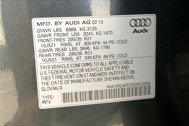 2013 Audi Q7 3.0T S line Prestige