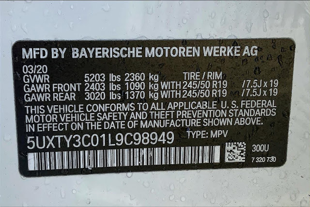 2020 BMW X3 sDrive30i