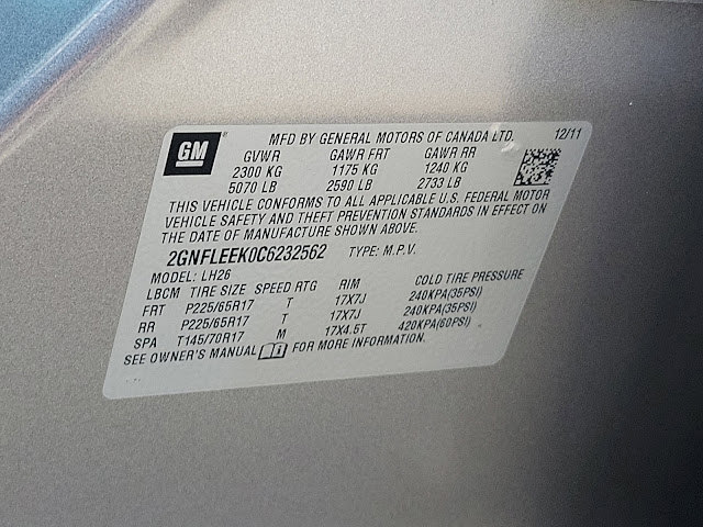 2012 Chevrolet Equinox LT w/1LT