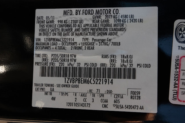 2012 Ford Mustang 2dr Conv V6 Premium