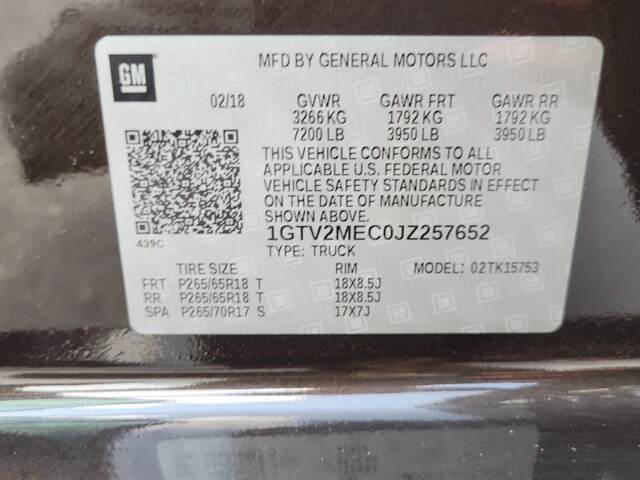 2018 GMC Sierra 1500 4WD DOUBLE CAB 143.5&amp;quot; SLE