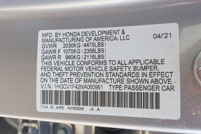 2021 Honda Accord Sedan Sport SE