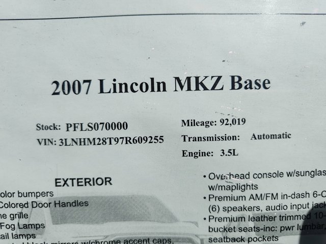 2007 Lincoln MKZ Base