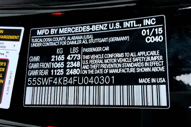 2015 Mercedes Benz C-Class C 300