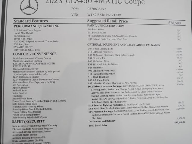 2023 Mercedes Benz CLS CLS 450 4MATIC