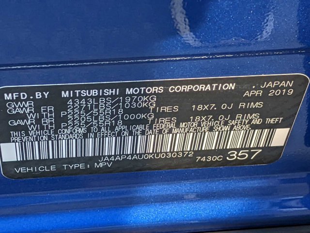 2019 Mitsubishi Outlander Sport SE 2.0