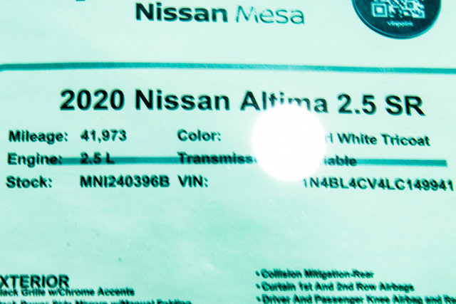 2020 Nissan Altima 2.5 SR
