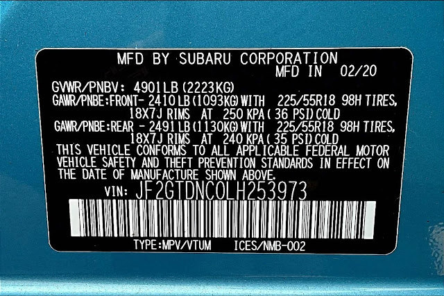 2020 Subaru Crosstrek Hybrid Base