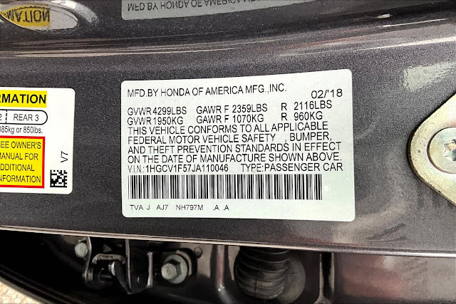 2018 Honda Accord EX-L 1.5T