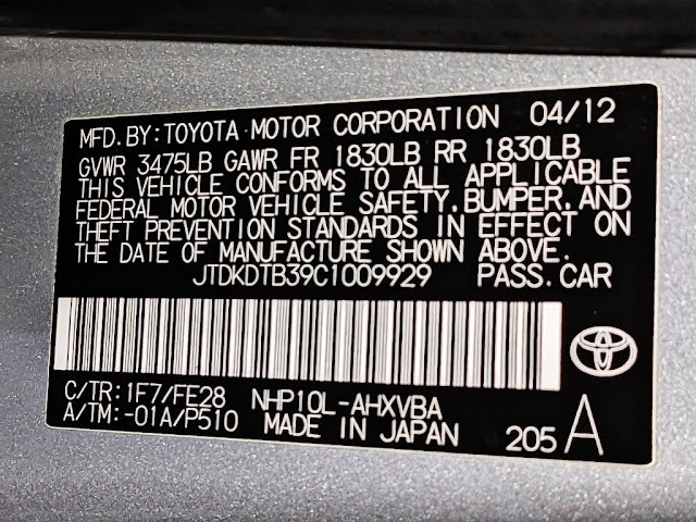 2012 Toyota Prius c 5dr HB Three
