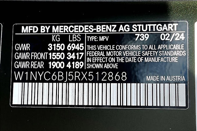 2024 Mercedes Benz G-Class G 550